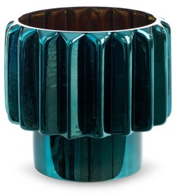 Dekoratívna sklenená nádoba IRMA 20x18cm tyrkysová