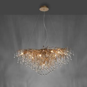 Paul Neuhaus 2192-11 - Luster na lanku ICICLE 10xG9/40W/230V 50x100 cm mosadz