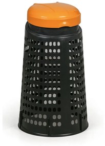 Odpadkový kôš plastový na vrecia 120 L - 1+1 ZADARMO čierny, oranžová