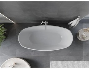 Mexen Olea, voľne stojaca vaňa, vzor, 170 × 80 cm, biela-čierna, biely prepad, 52821708075-20