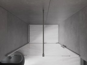 Mexen Velar, posuvné sprchové dvere do otvoru 130 cm, 8mm číre sklo, brúsený grafit, 871-130-000-01-95