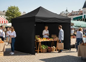 GARDEN LINE Nožnicový stan 3×3 m NAM5742 – záhradný a komerčný pavilón, čierny