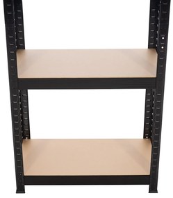 Kovový regál BestBerg BBMS-30B / 120 x 180 x 45 cm / 5 políc / čierna / hnedá
