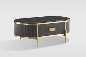 Konferenční stolek Stilig ST380A 124 cm zlatý/černý mramor