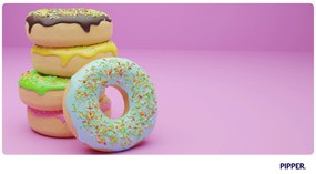 PIPPER. Samolepiaca textilná tapeta - Donuts 4