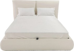 Dvoulůžková čalouněná postel Yunar 160x200 s roštem a úložným prostorem béžová