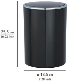 WENKO 22558100 - Kôš INCA 18,5x25,5 cm čierna/lesk. chróm