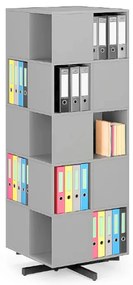 Otočný regál, 680×680×1932 mm, 4x 5 oddielov, sivá