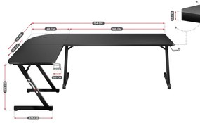 Rohový PC stolík Hyperion 7.0 (čierna). Vlastná spoľahlivá doprava až k Vám domov. 1087519