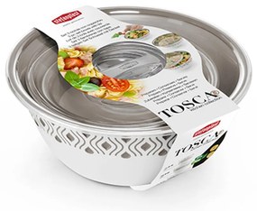 STEFANPLAST Plastová miska Tosca, biely/svetlo šedý set 3ks s vekom