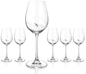 Diamante poháre na biele víno Atlantis Epitome s kryštálmi Swarovski 400 ml 6KS