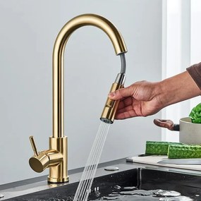 Rea Fresh, stojanková drezová batéria, zlatá matná, REA-B9148