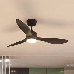 Lindby Merton stropný LED ventilátor, čierny