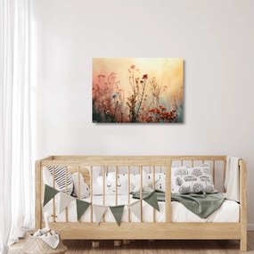 Sklenený obraz - Divoké kvety (70x50 cm)