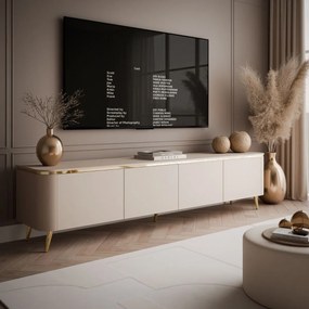 TV STOLÍK JULIEN KAŠMÍR + ZLATÝ LED 200 cm