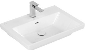 VILLEROY &amp; BOCH Subway 3.0 umývadlo na skrinku s otvorom, s prepadom, 650 x 470 mm, biela alpská, 4A706501