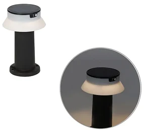 Stojaca vonkajšia lampa čierna vrátane LED so stmievačom IP55 solárna - Felice