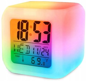 Verk 01111 Svietiaci LED budík Chameleon 7 farieb