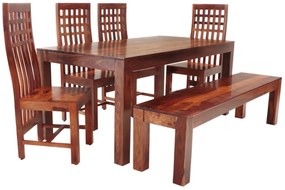 furniture-nabytek.cz - Jídelní stůl s lavicí a židlemi pro 6 osob z masivu palisandr