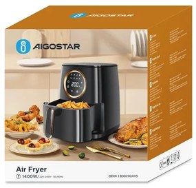 Aigostar - Teplovzdušná fritéza 1400W/230V 4,2l čierna