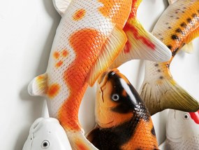 School of Koi nástenná dekorácia viacfarebná Ø102 cm