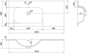Mexen Orio, kúpeľňová skrinka 100 cm s umývadlom Vela vľavo, 1S, 1D, biela matná, 91A13-10047-3-BBFF01-W23L01