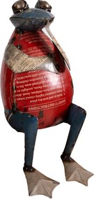 Kovová premýšľajúca žaba v štýle upcycle 250x180x410