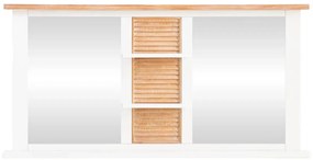 furniture-nabytek.cz - Masívne kúpeľňové zrkadlo Capera z borovice, lakované, biele/hnedé – 140×70 cm