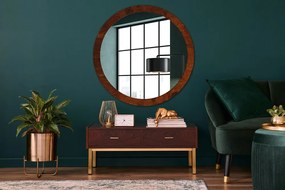Okrúhle ozdobné zrkadlo Prírodné drevo fi 100 cm
