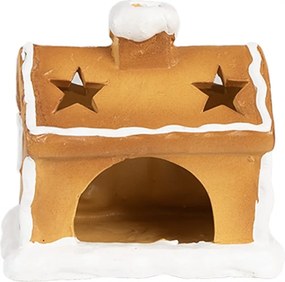 Keramický svietnik perníková chalúpka Gingerbread House - 11 * 8 * 10 cm