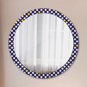 Okrúhle zrkadlo s potlačou Retro bodky fi 100 cm