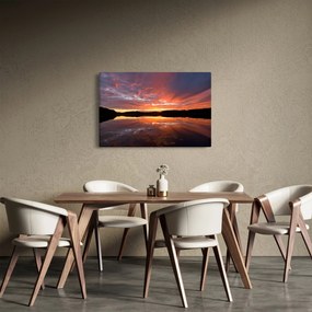 Obraz - Západ slnka nad jazerom (90x60 cm)