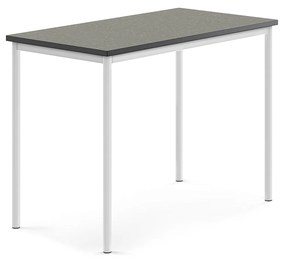 Stôl SONITUS, 1200x700x900 mm, linoleum - tmavošedá, biela