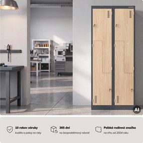 Šatníková skriňa typu L antracitová, dub sonoma, 800x1850x450 mm: JULIA Eco Design