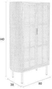 Vitrína z kaučukového dreva v prírodnej farbe 80x140x38 cm Yaz – White Label