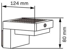 LED Solárne nástenné svietidlo so senzorom MALI LED/4,5W/3,7V 2000 mAh IP44 čierna