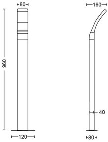 Philips - LED Vonkajšia lampa SPLAY LED/12W/230V 2700K 96 cm IP44