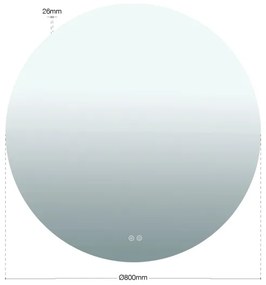 Orion - LED zrkadlo s podsvietením FOCUS LED/27W/230V 3000/4200/6000K pr. 80 cm IP44