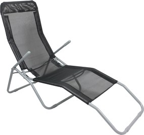 ČIERNA ZÁHRADNÁ LEHÁTKO 137x58x24/H94 cm *5897