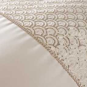 Béžové obliečky na dvojlôžko z mikrosaténu 200x200 cm Deco Sequin – Catherine Lansfield
