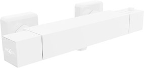 Mexen Cube, termostatická sprchová batéria so spodným 1/2" pripojením sprchy, biela, 77200-20