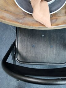 Čierna antik kovová skladacia stolička Factory Chair - 42*53*89 cm