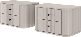 Nočné stolíky na stenu Vespera 56 cm - 2 ks - kašmírová / čierna