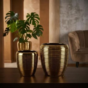Sada 2 ks keramických květináčů NEVA XIV zlatá
