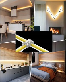 BERGE Univerzálny konektor pre COB 8mm LED pásik, rovný uhlový T