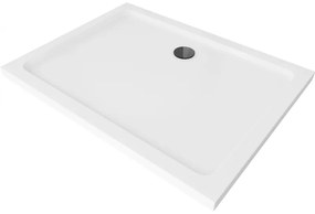 Mexen SLIM - Obdĺžniková sprchová vanička 120x80x5cm + čierny sifón, biela, 40108012B