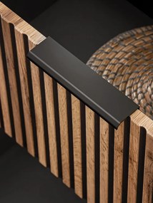 Závěsná skříňka Casad II s deskou a umyvadlem 60 cm černá/dub wotan