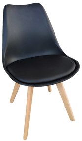 Bestent Jedálenské stoličky 4ks čierne škandinávsky štýl Basic