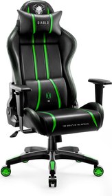 Herné kreslo z eko-kože Normal Size, čierny-zelený: Diablo X-One 2.0