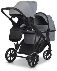 Súrodenecký kočík EasyGo Duoflex Cloudy Gray 2 športové časti